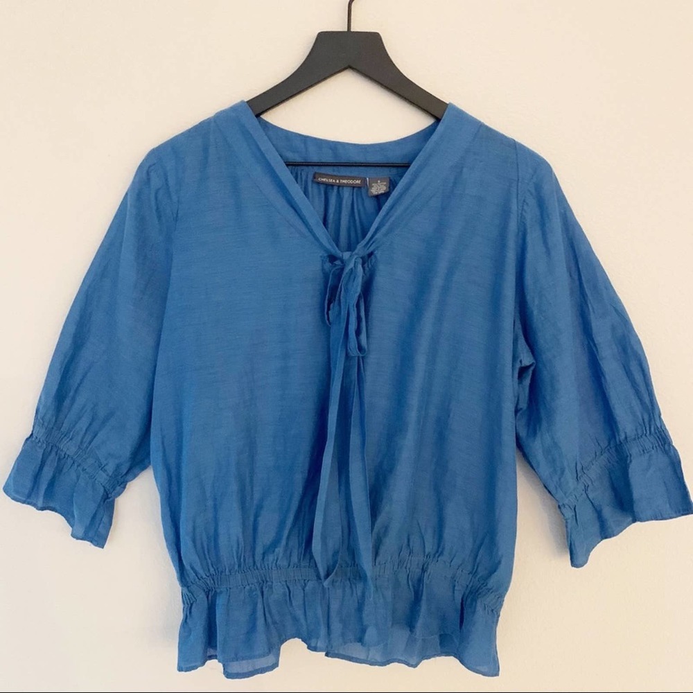 Chelsea & Theodore Silk Peplum blouse size small